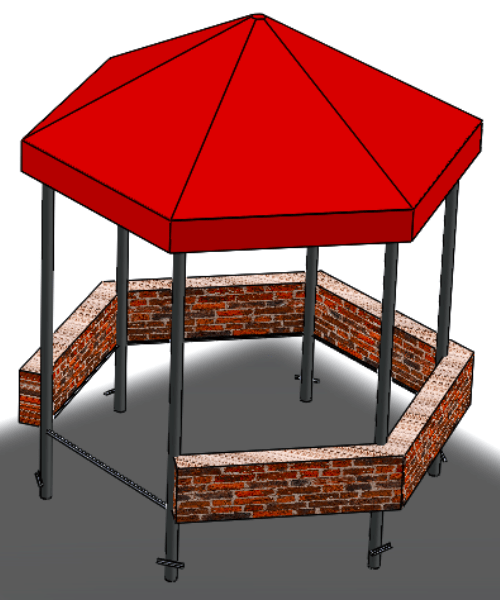 7 X 7 FRP DOME GAZEBO-FRP DOME & SUPPORT PIPES ONLY