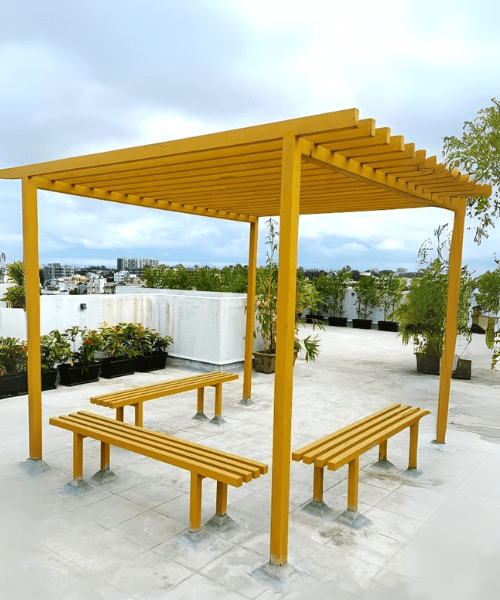 OPEN GAZEBO WITH 3 MS BENCHES